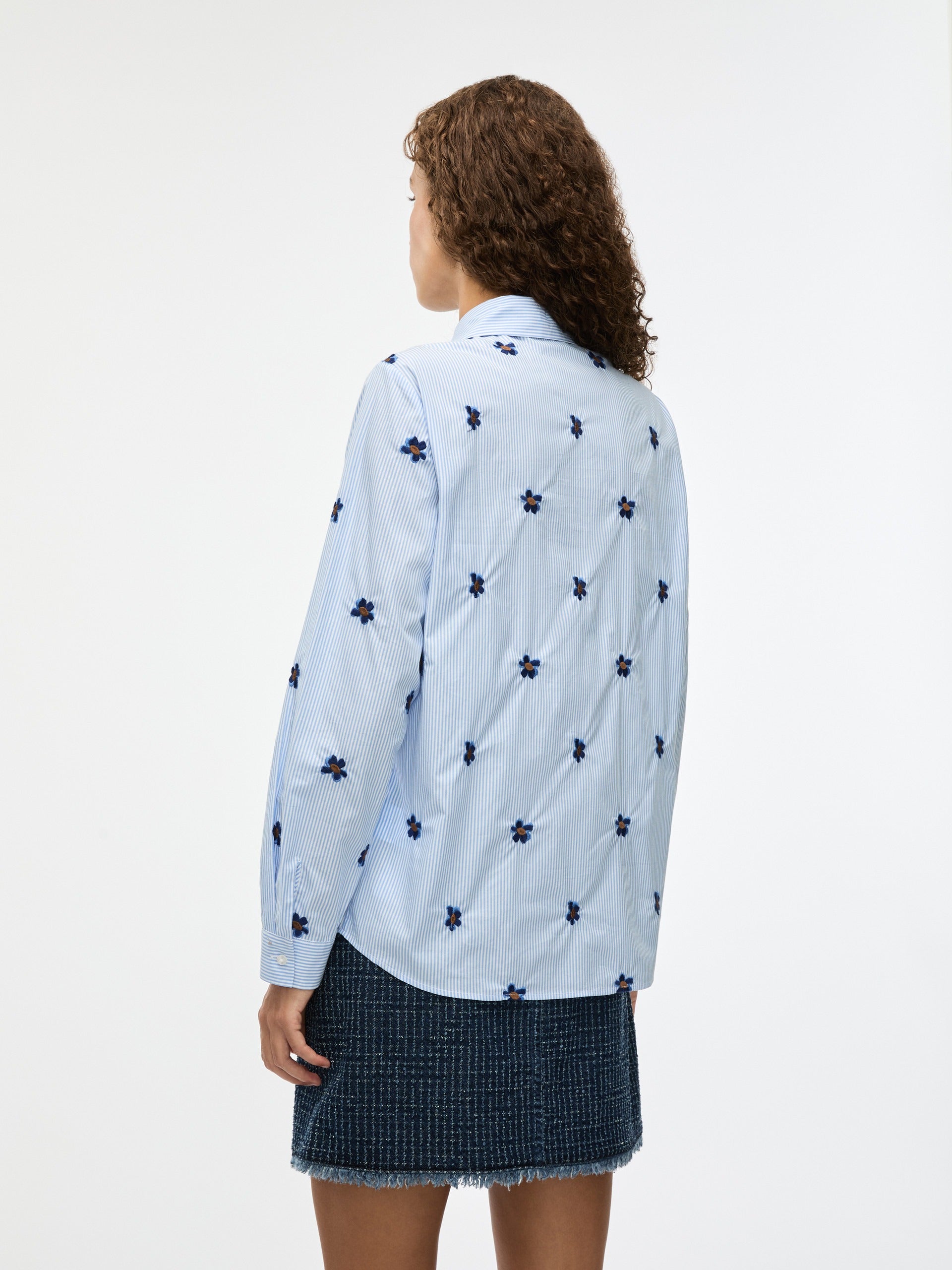 CAMICIA RICAMATA Azzurro