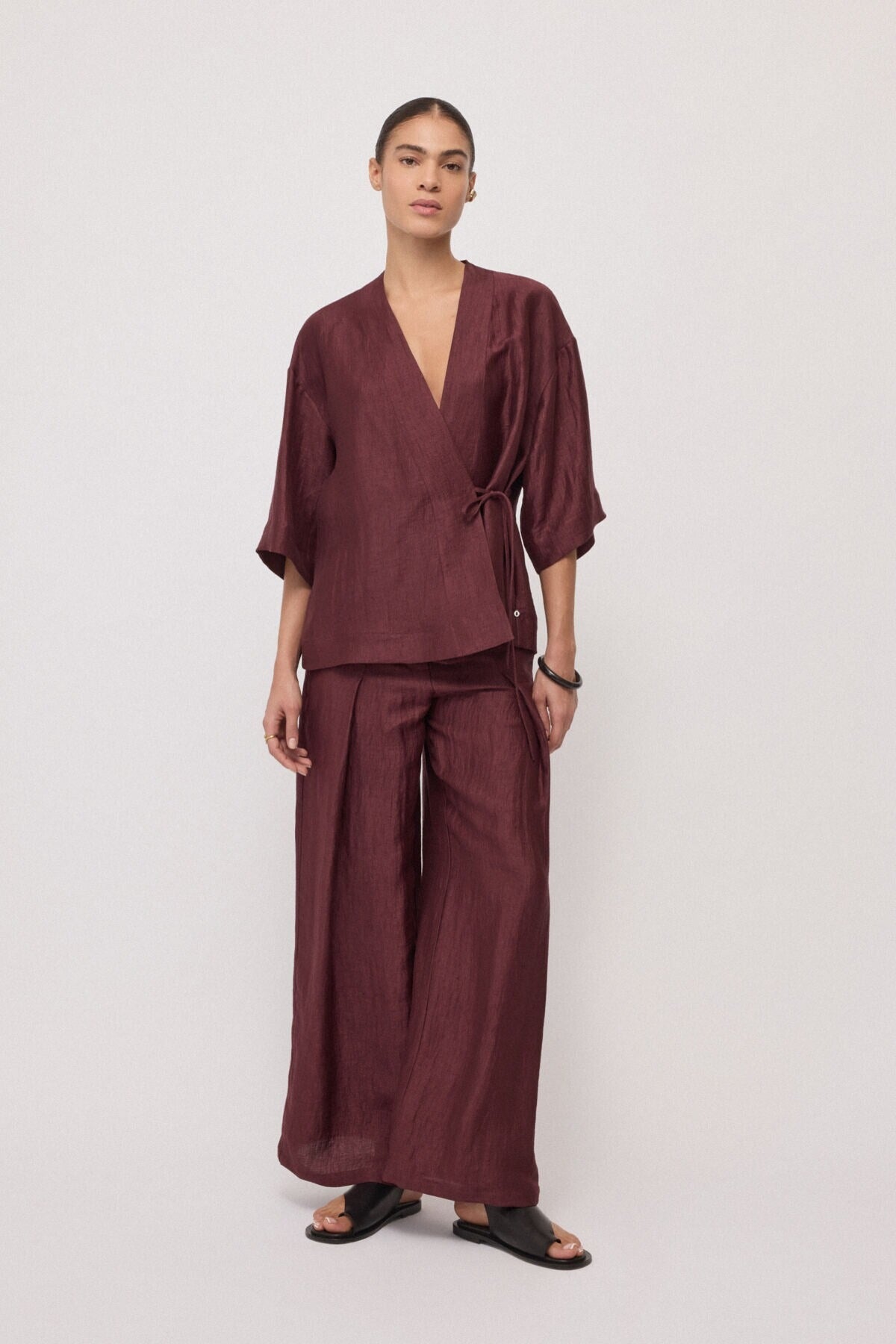 BLUSA KIMONO IN MISTO LINO OTTOD'AME
