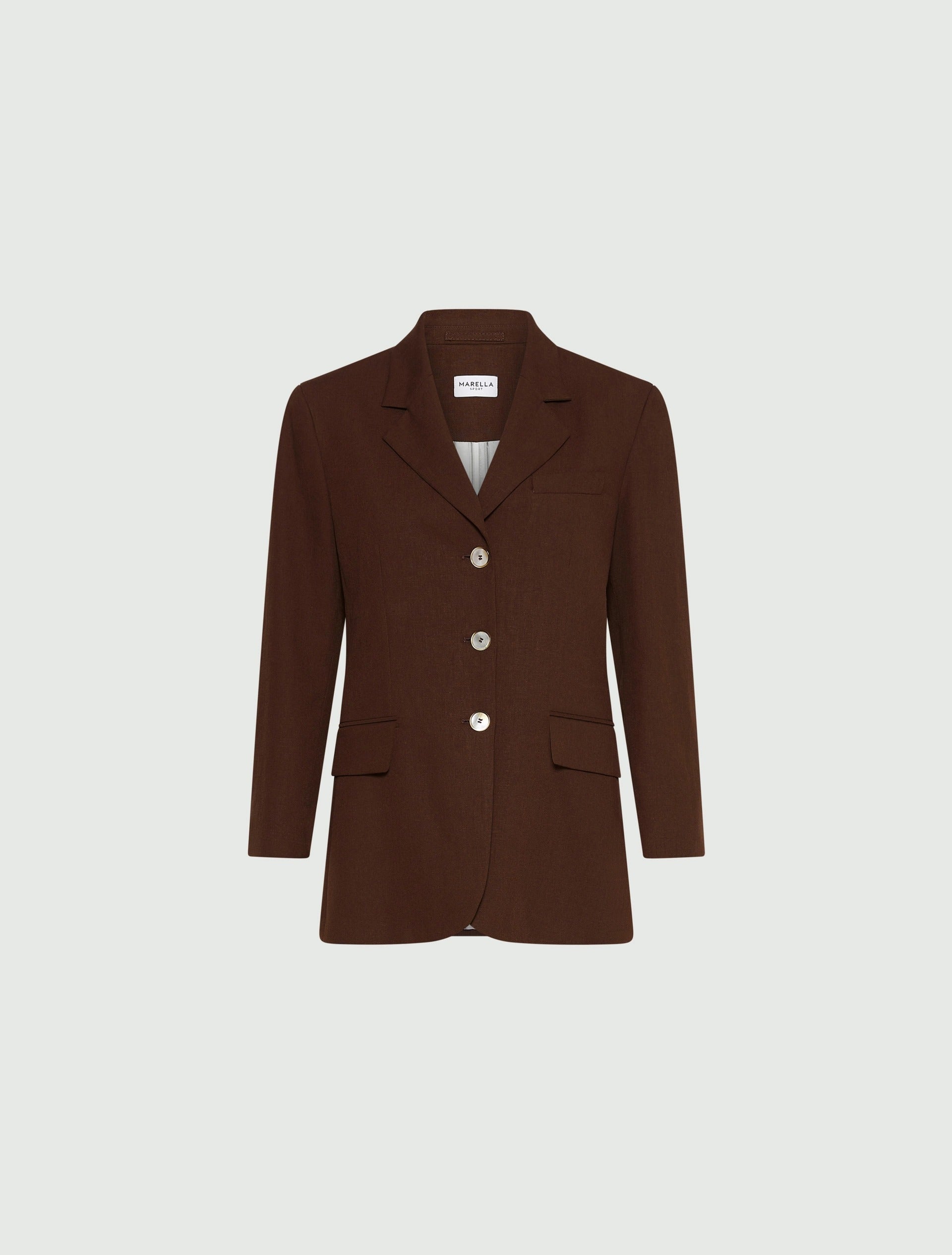 Blazer monopetto in misto lino