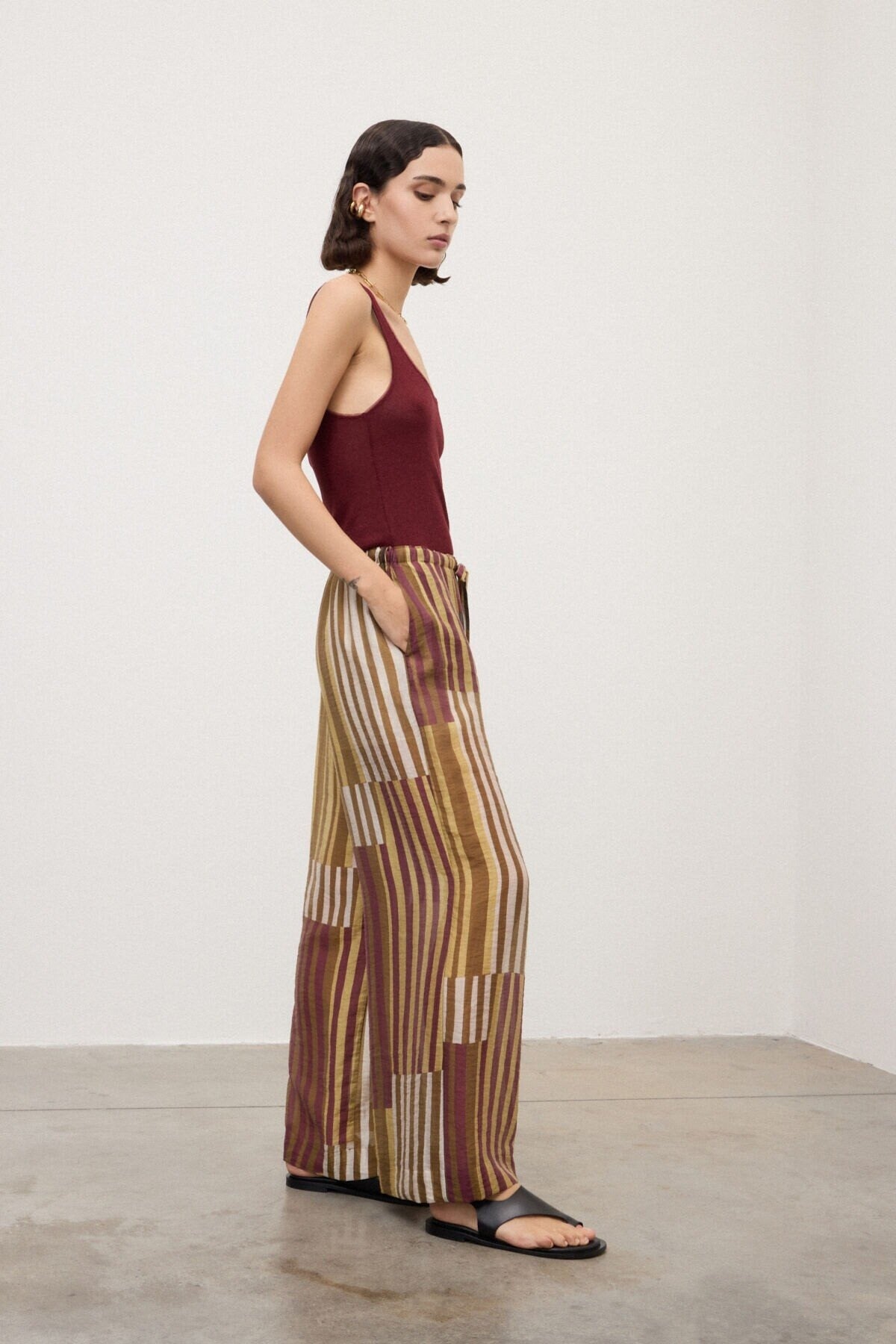 PANTALONE PALAZZO A RIGHE OTTOD'AME