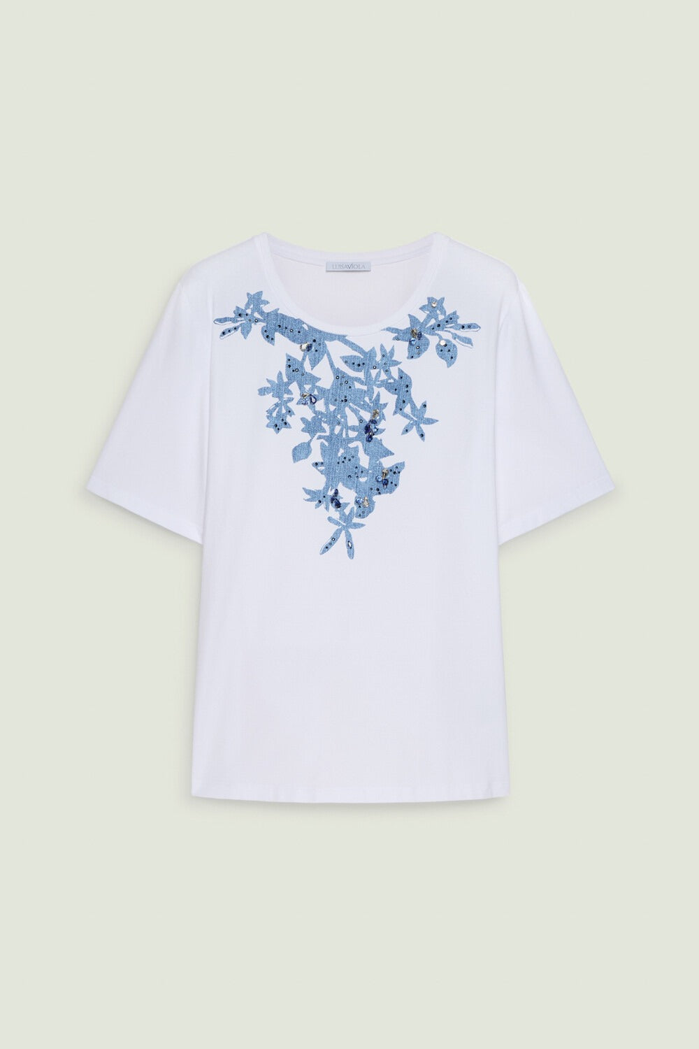 T-SHIRT CON STAMPA E RICAMO