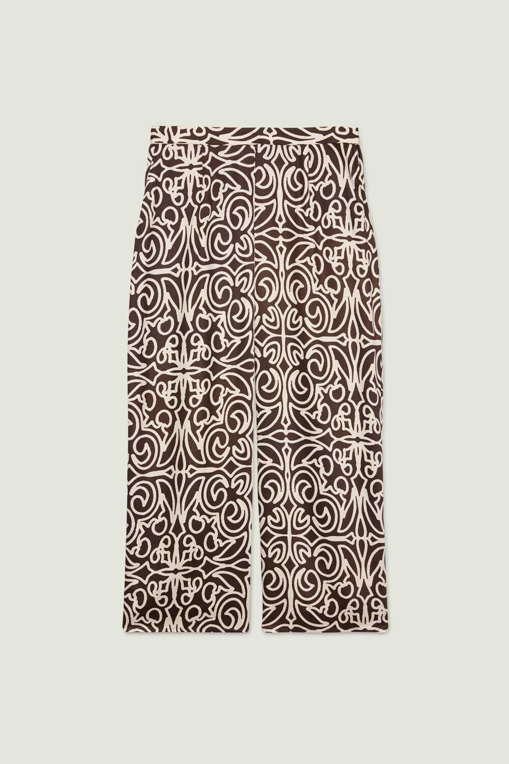 PANTALONE FLUIDO IN RASO STAMPATO