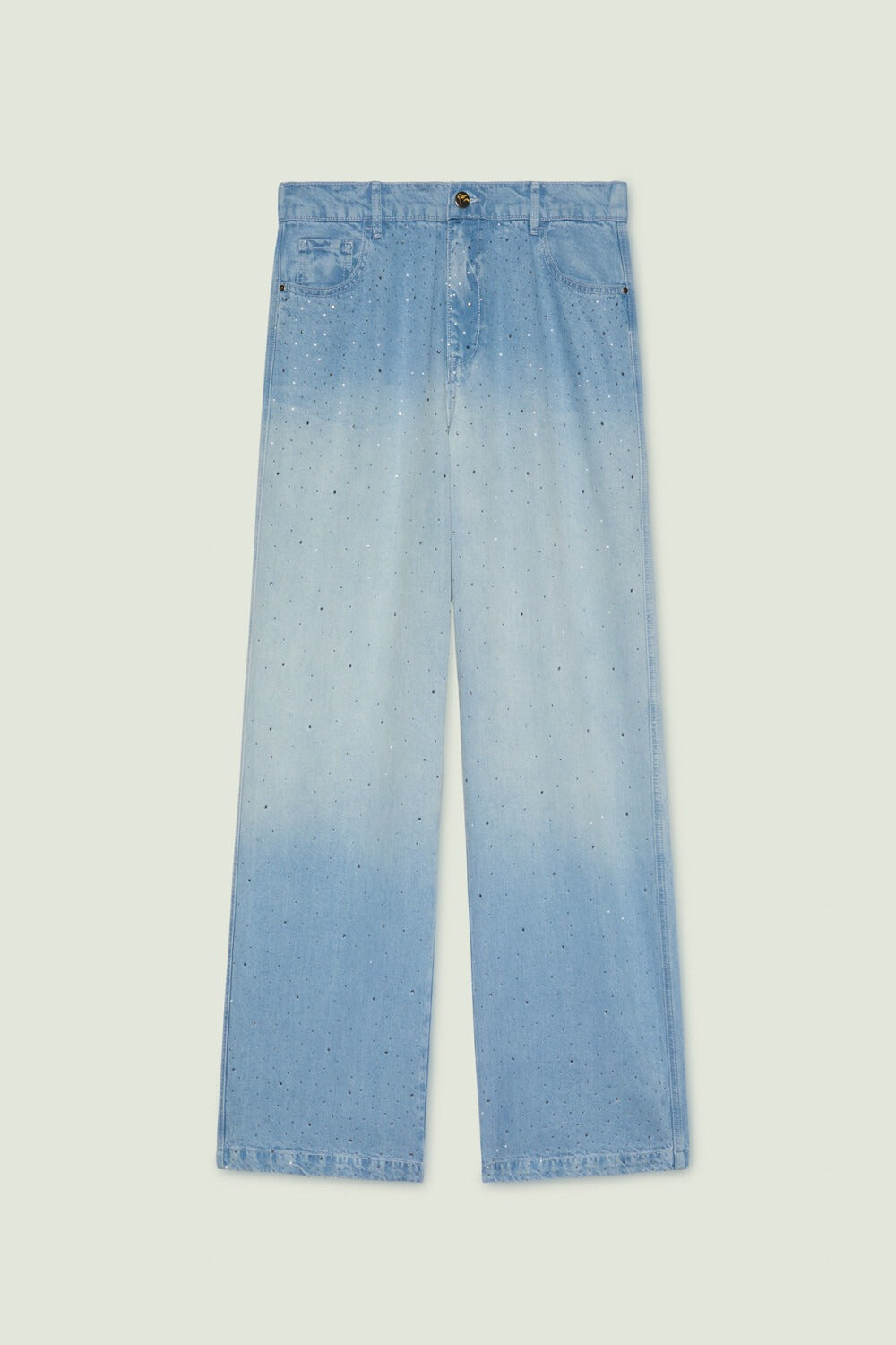 JEANS FLUIDO WIDE-LEG CON STRASS