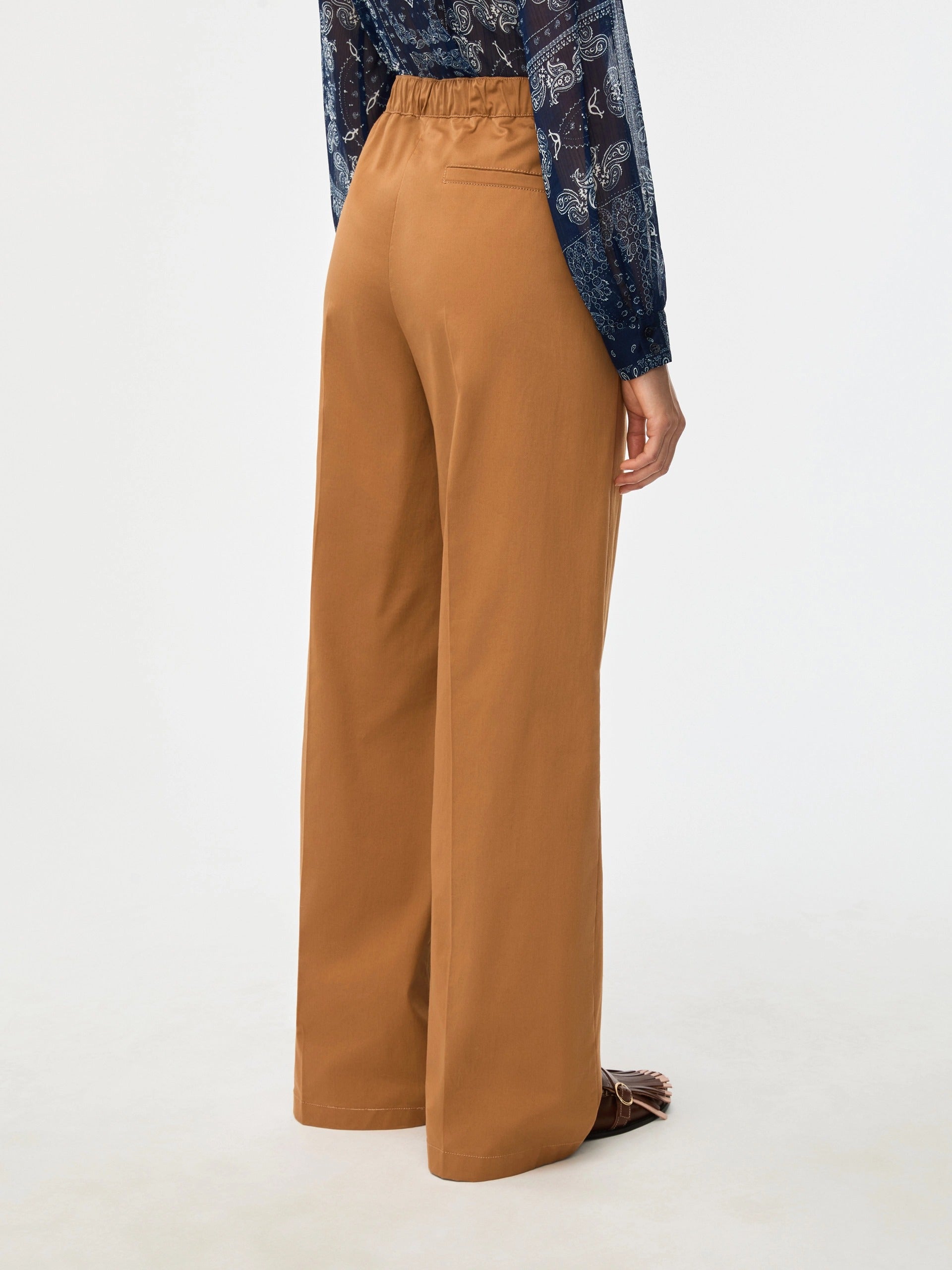 PANTALONI WIDE LEG Tabacco