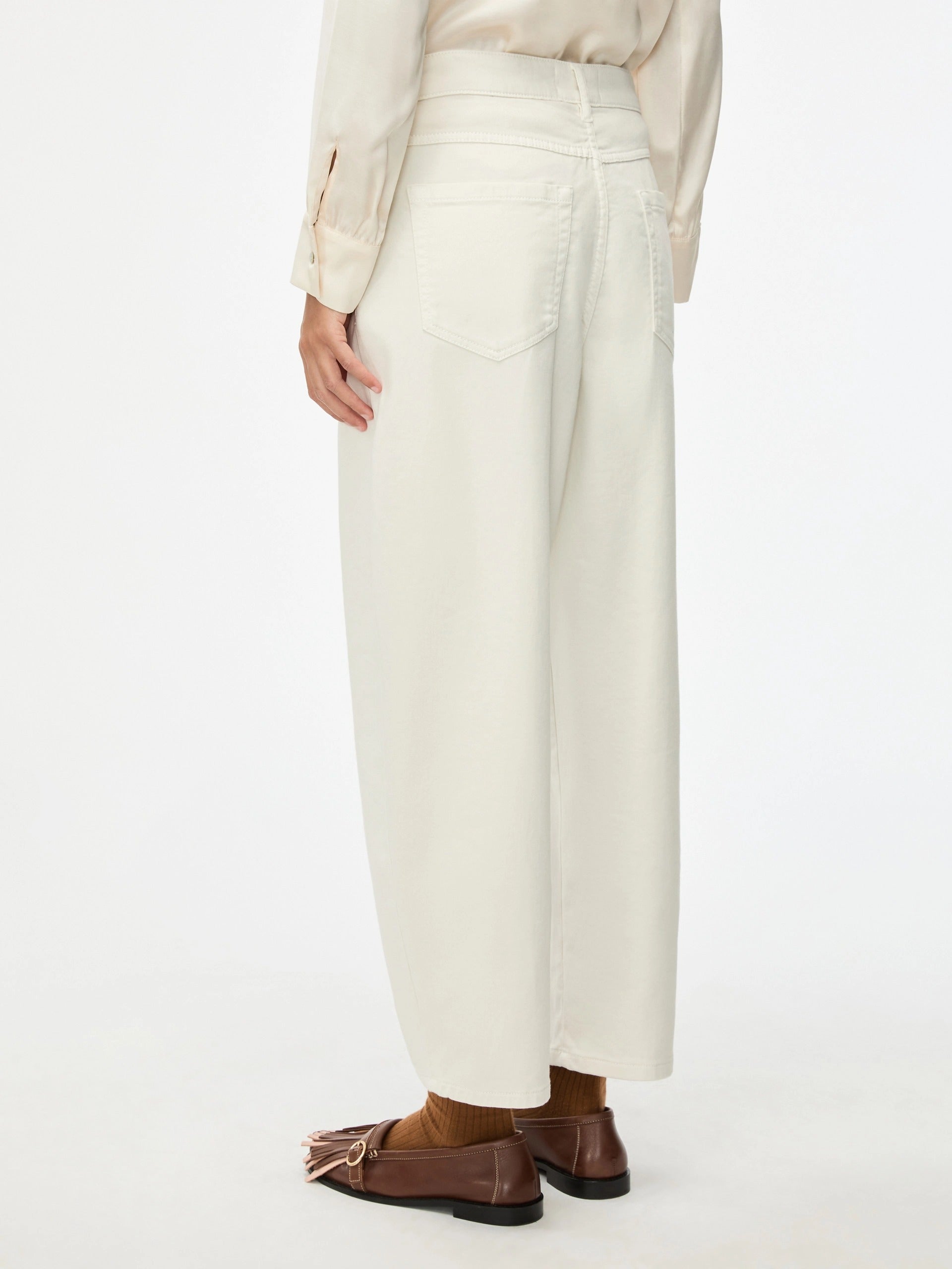 PANTALONI BARREL Panna