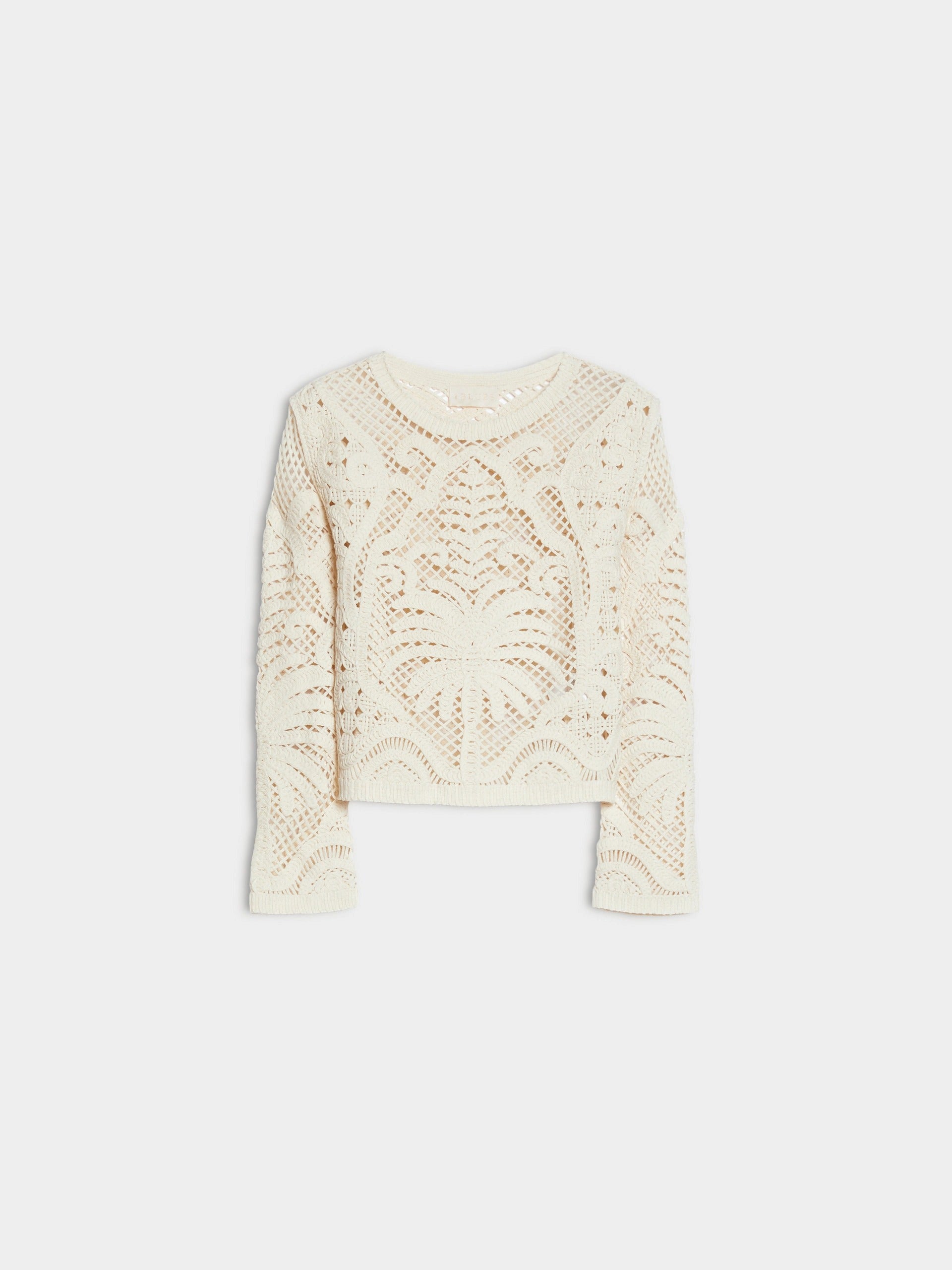 Maglia ricamata - BIANCO LANA