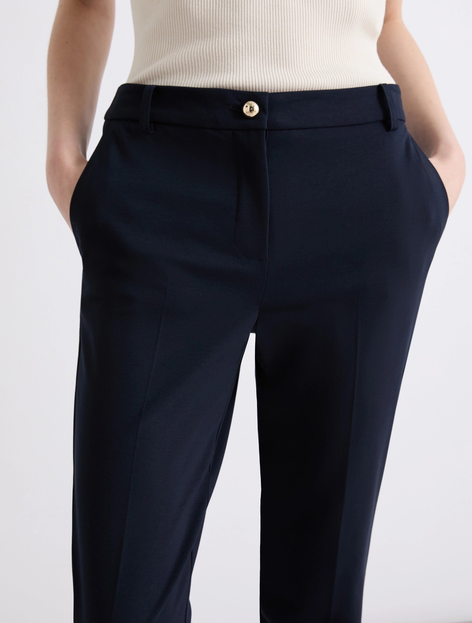 Pantalone chino in jersey - BLU