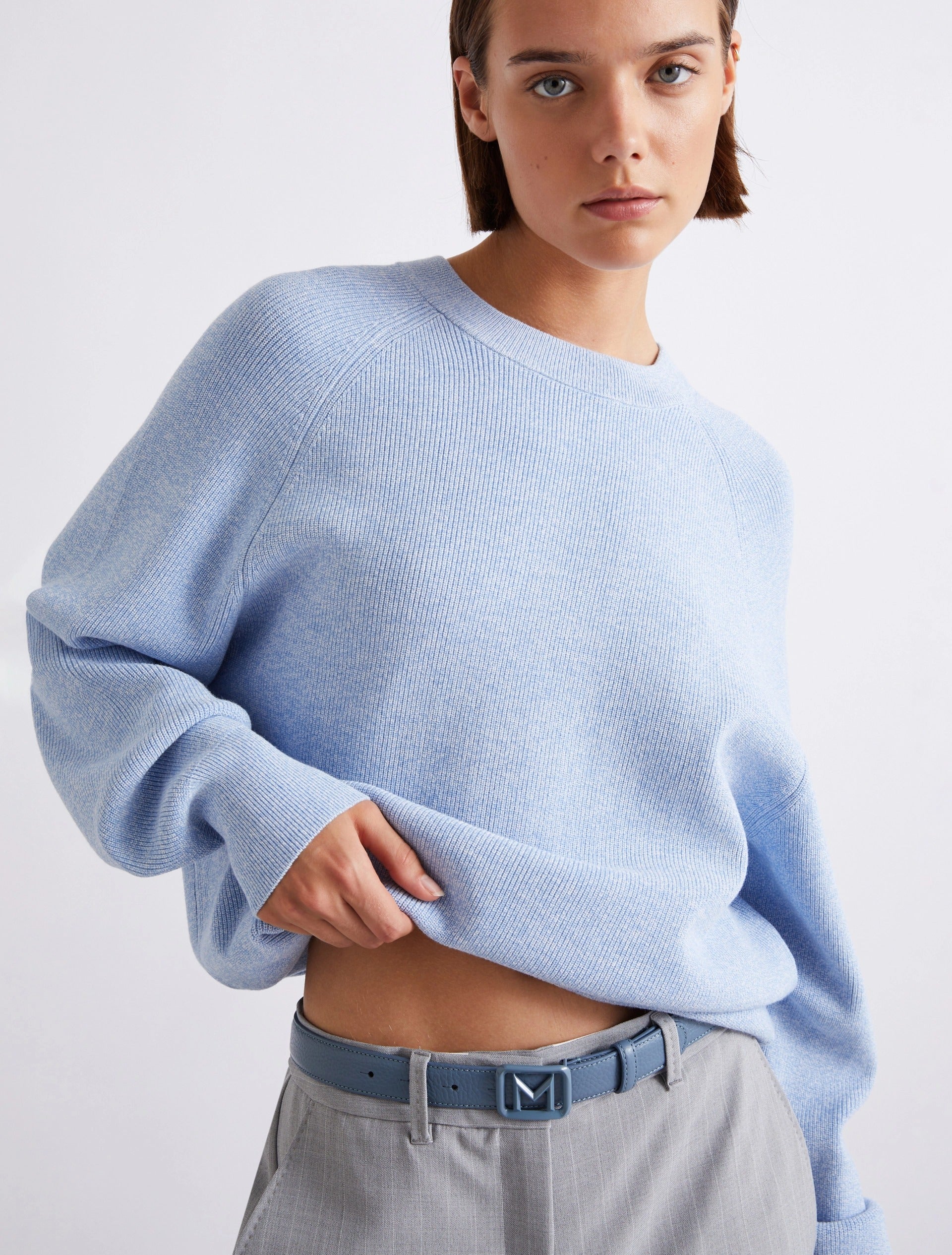 Cintura con medaglione M - AZZURRO