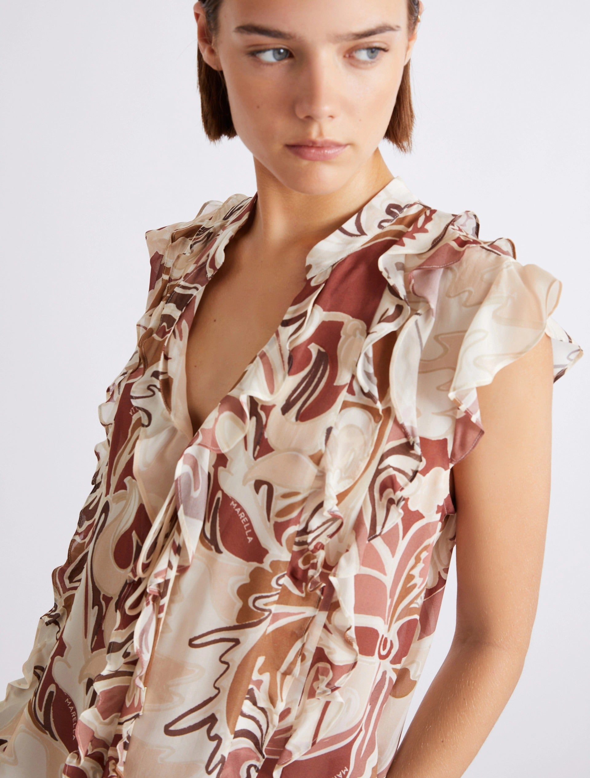 Top in georgette stampato