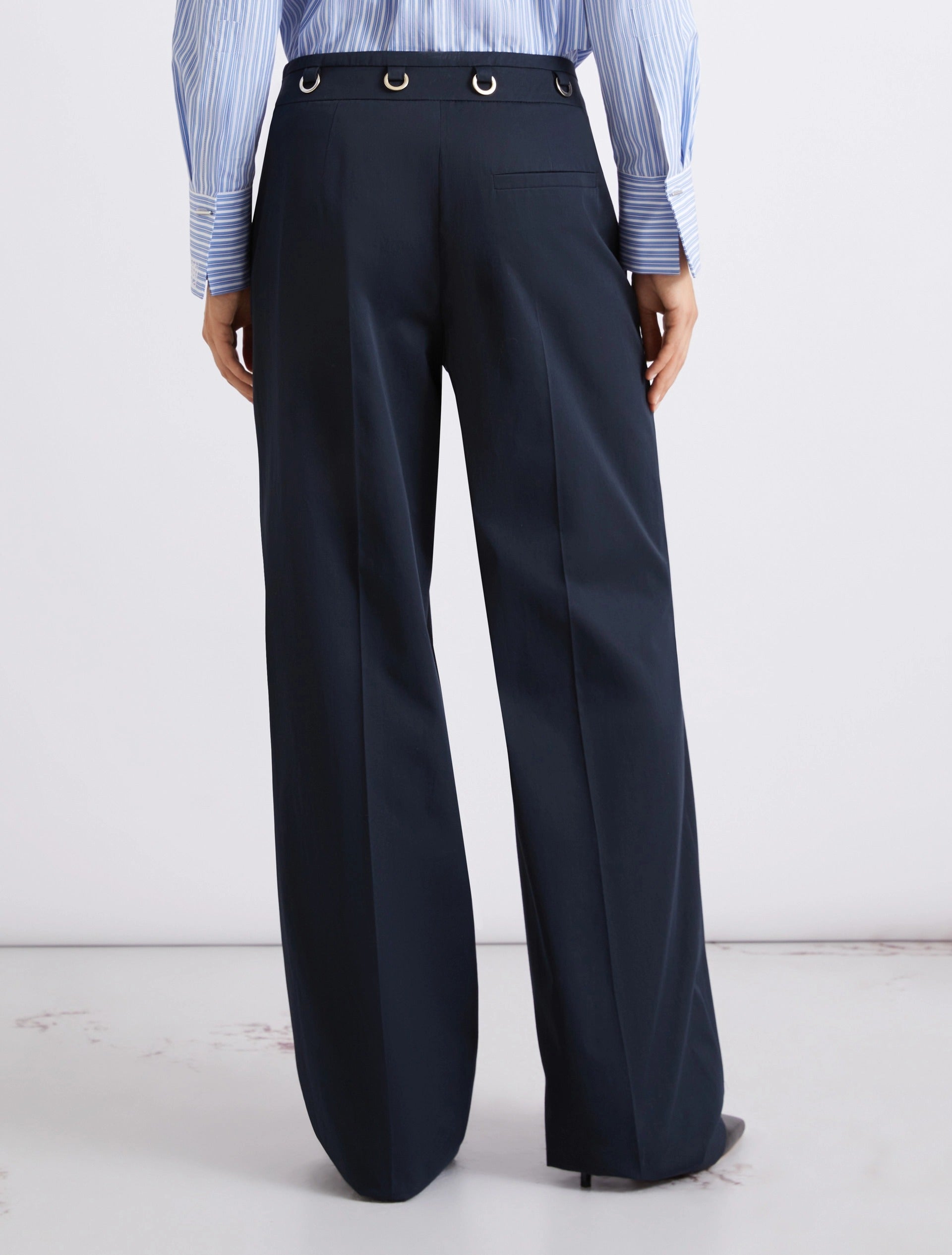 Pantaloni dritti in gabardina - BLU