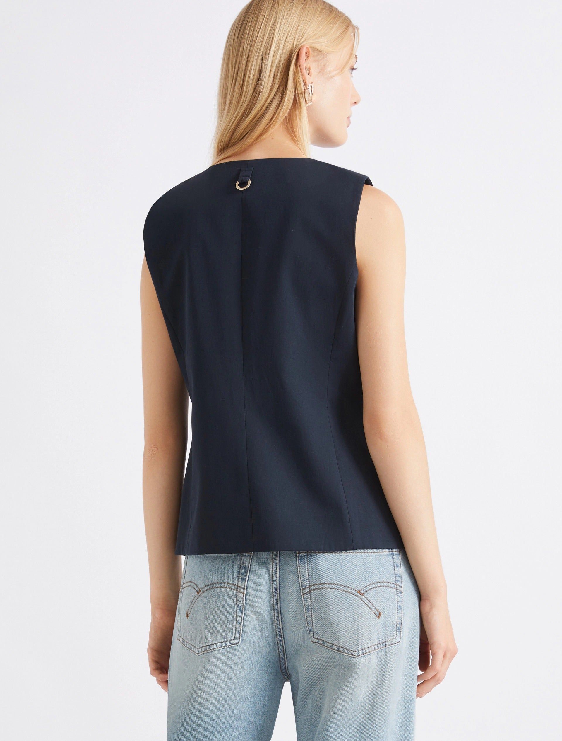 Gilet in gabardina di cotone - BLU