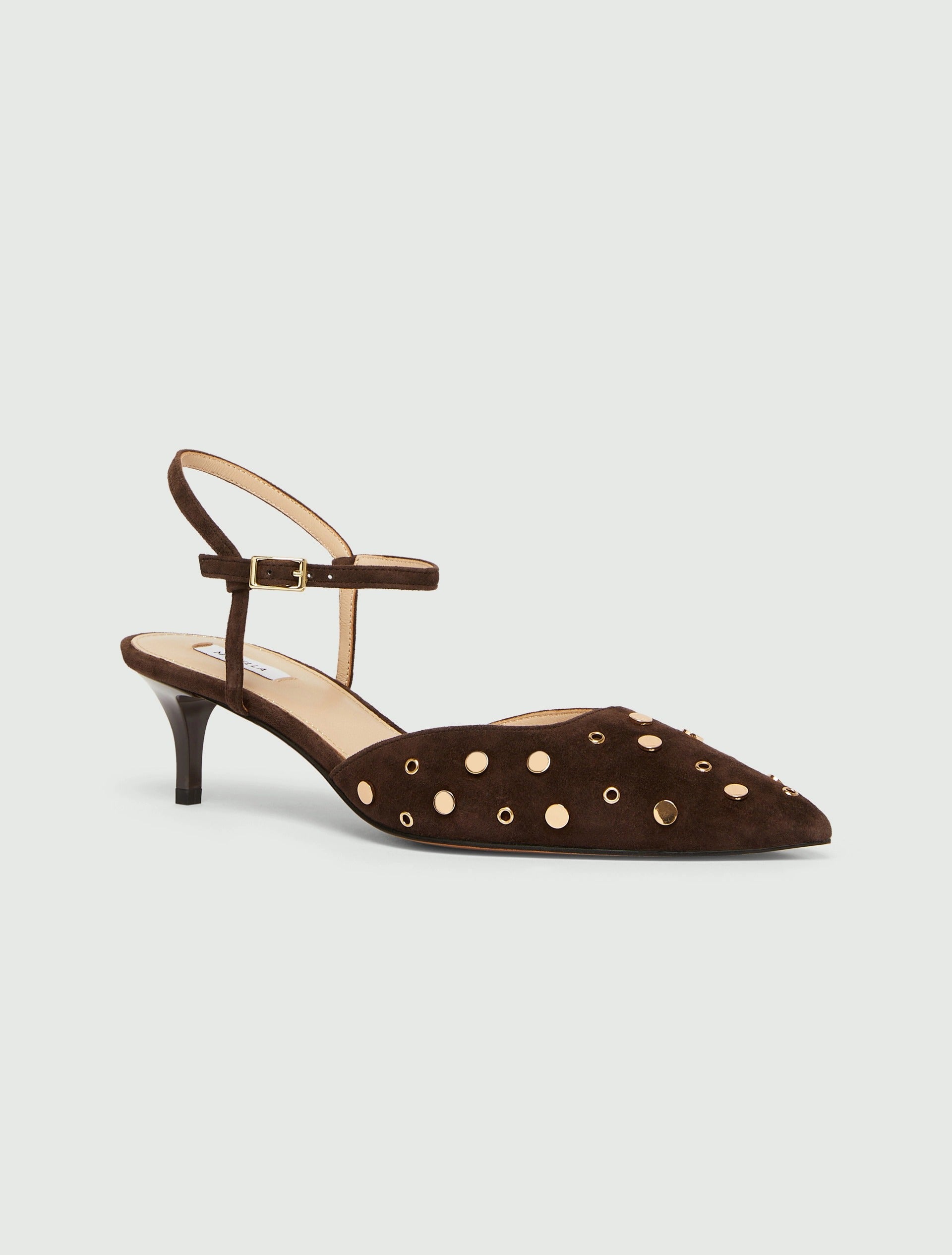 Slingback in pelle scamosciata