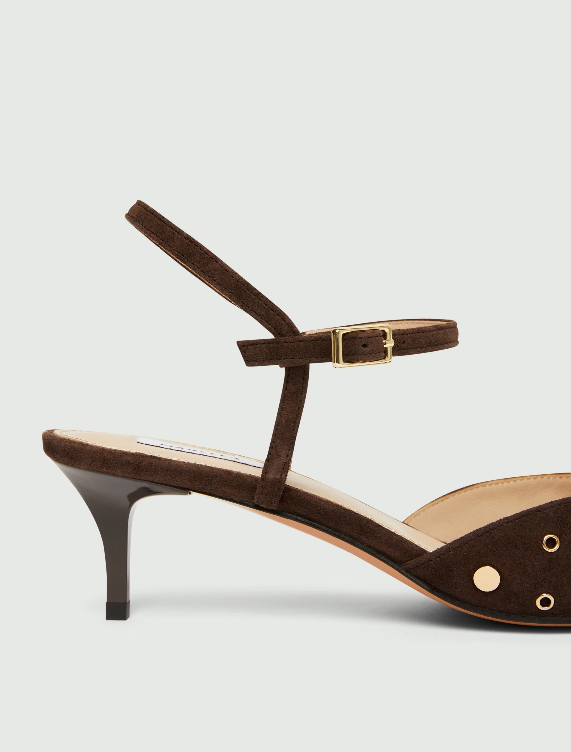 Slingback in pelle scamosciata