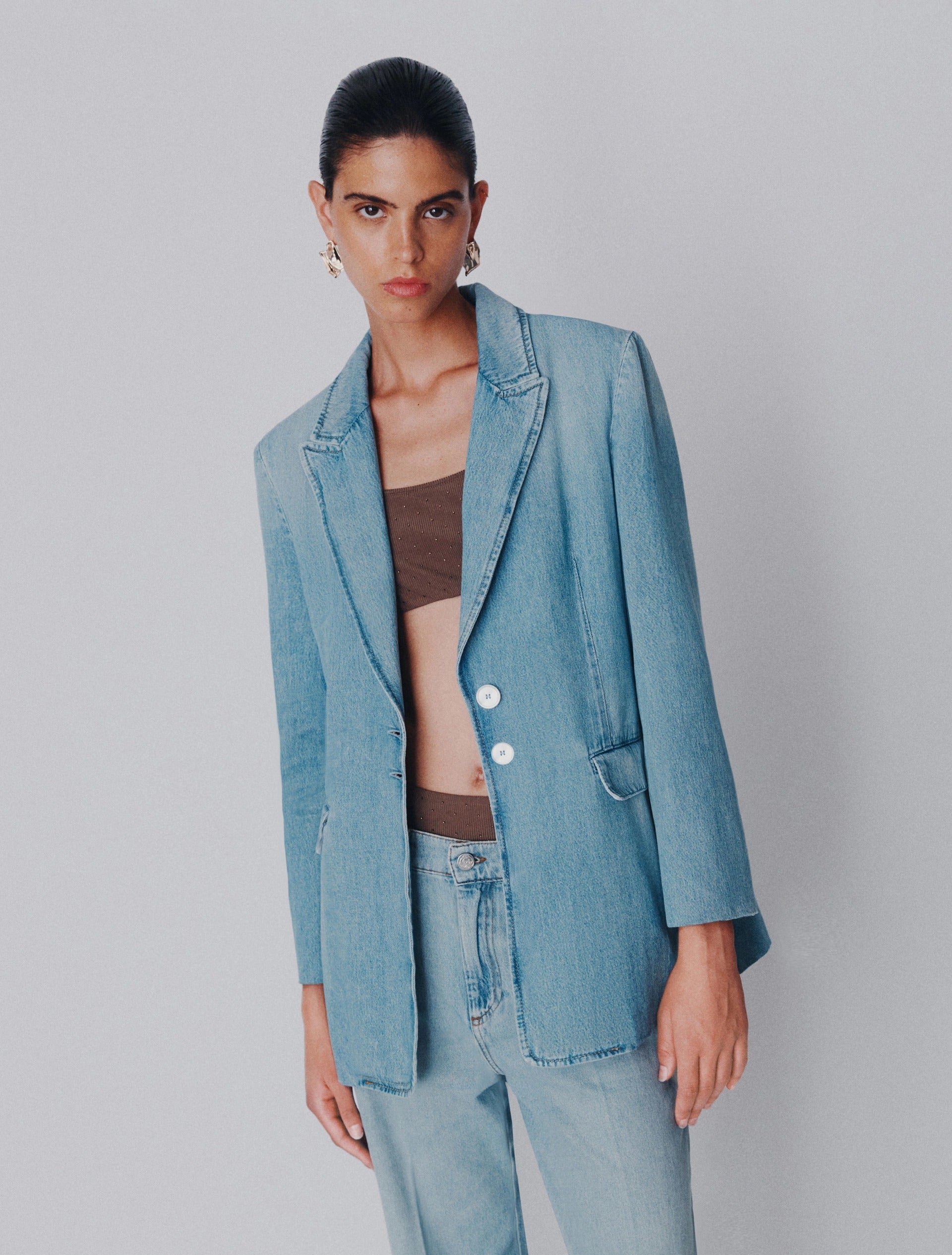 Blazer in denim chiaro