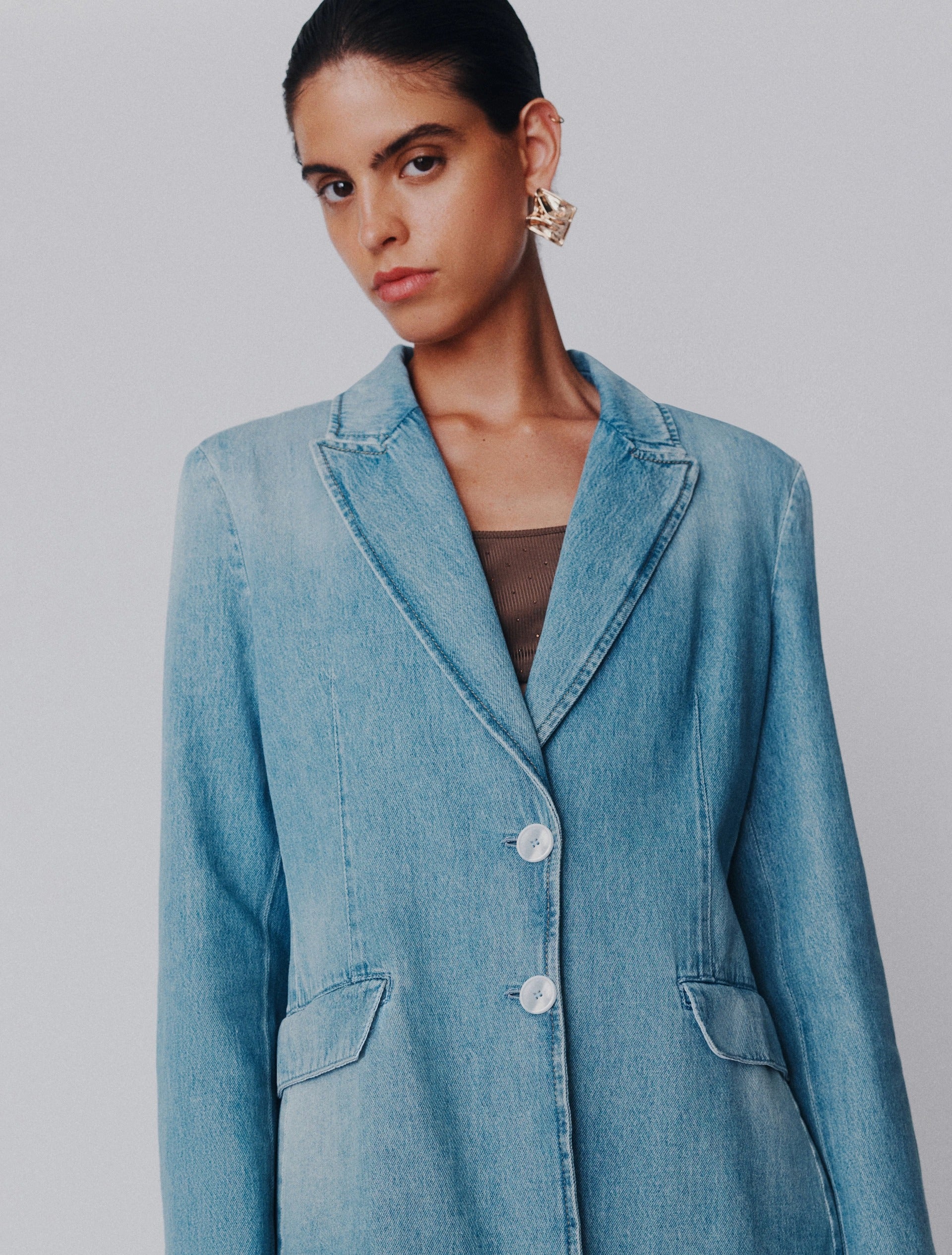 Blazer in denim chiaro